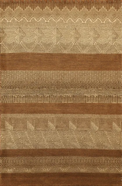 Gabbeh Kashkoli Modern Area Rug 4'x6' Hand-knotted Wool Carpet