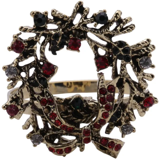 6 pezzi corona natalizia tovaglioli anelli metallo tovaglioli fibbia Serv1246