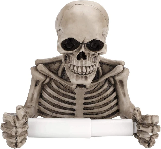 Skull Toilet Paper Holder Wall Mount Toilet Tissue Roll Paper Storage Holder Ske