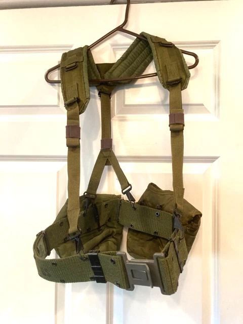 MILITARY GREEN PISTOL Belt & Suspenders & Canteen Covers Set LBE ALICE