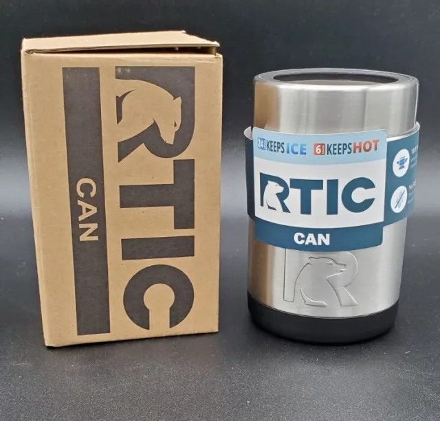 2-RTIC Can Cooler 12oz  Koozie Vacuum Insulated - Stainless Steel New In Box