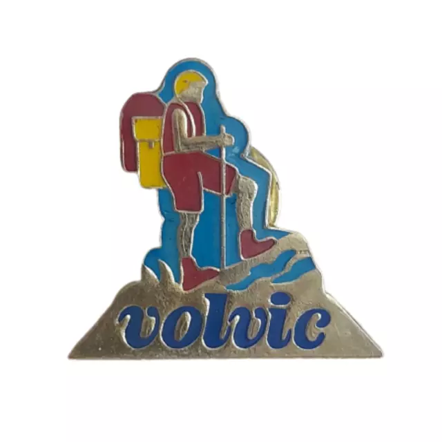 Pin's Volvic eau vintage collection logo Pins Années 1990 montagne