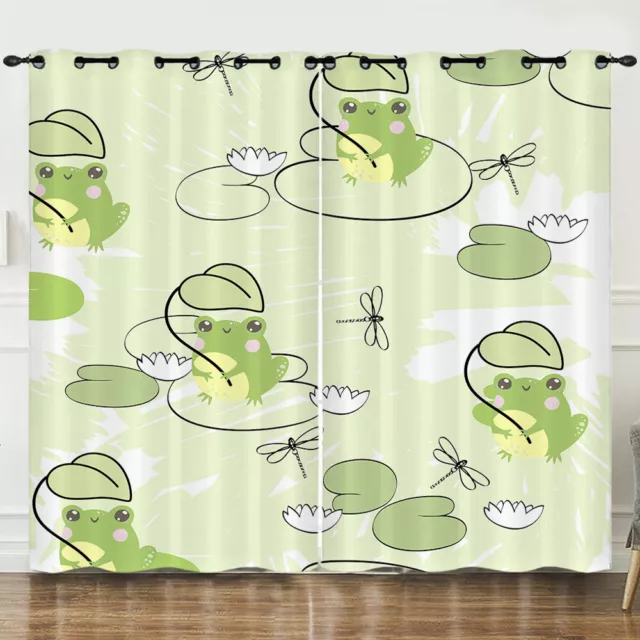 Cartoon Beanfrogs Curtains Bedroom Living Room Eyelet Ring Blackout Customizable