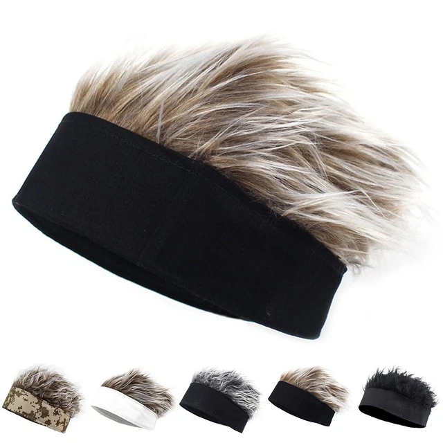 Cappello da baseball regolabile uomo donna parrucca berretto cappello divertimento capelli corti caffè nero