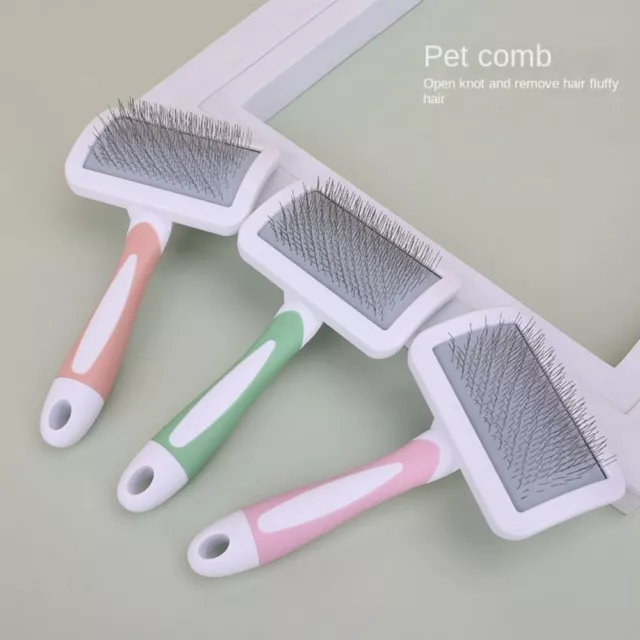 Peine de plástico limpiador de pieles para gatos aseo de pelo para perros cepillo de baño masaje