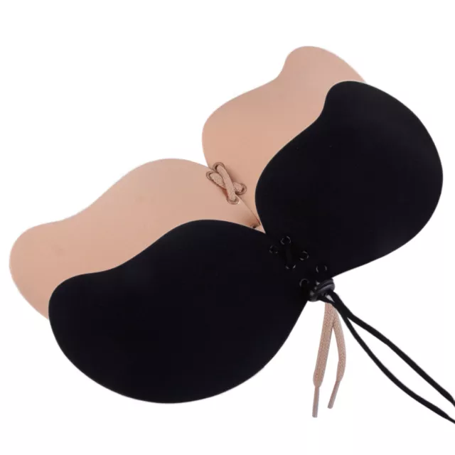 Women Invisible Bra Self Adhesive Strapless Gel Silicone Push Up Sticky Bra  lp 2