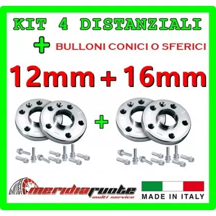 KIT 4 DISTANZIALI BMW SERIE 3 E90 93 390L-X 2005-2012 PROMEX ITALY 12mm + 16mm S