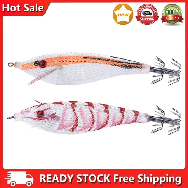 9g Luminous Squid Jigs Artificial Wood Shrimps Cuttlefish for Sea Fishing Hooks