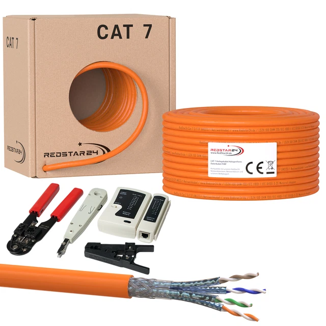 Cat7 Verlegekabel Netzwerkkabel Datenkabel Kat Lan Kabel Ethernet Simplex Duplex 6