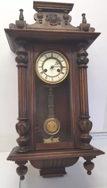 Large Antique Victorian/Edwardian RA Vienna Chiming Pendulum Wall Clock GWO