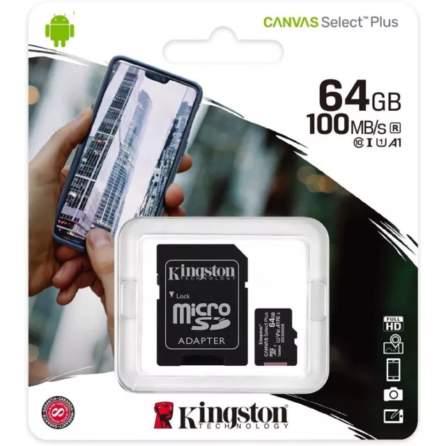 Tarjeta Kingston MicroSD 100% ORIGINAL 64GB 100mb/s