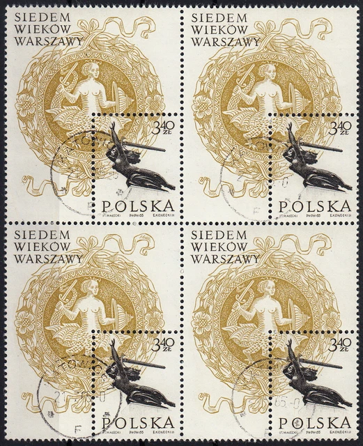Polen - (⊙) Zusammendruck 4 x Michel Block 37, Fischer Block 46. (Sehr selten)