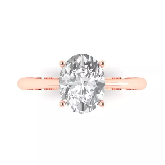 2ct Oval Cut Engagement Promise Wedding Ring 14k Rose gold simulated diamond