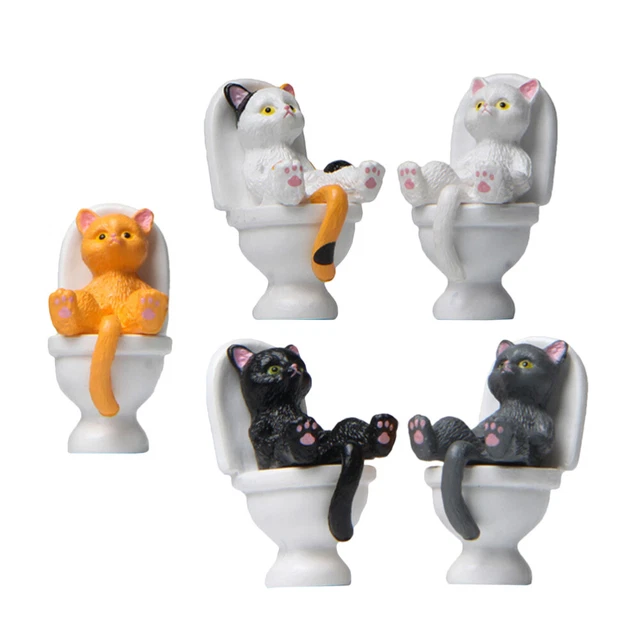 Niño Gato de baño Decoración de gatos Dibujos animados Gato 5 piezas