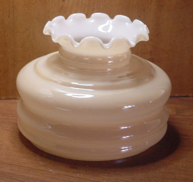 5"x 5 7/8" HONEY LUSTER SHADE CRYSTAL GLASS OIL ELECTRIC TABLE LAMP or SCONCE