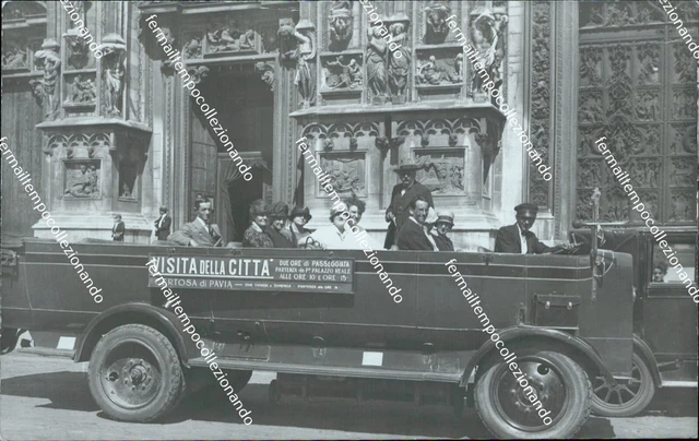 bt10 cartolina fotografica certosa di pavia visita della citta' lombardia