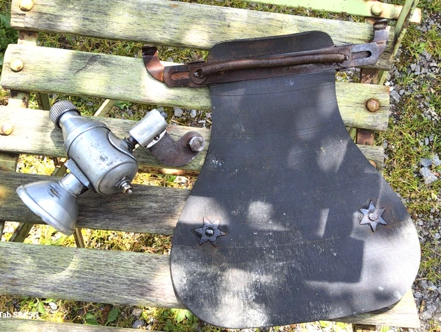 Très gros phare de vélo ancien, à 2 ampoule,complet, 10 cm