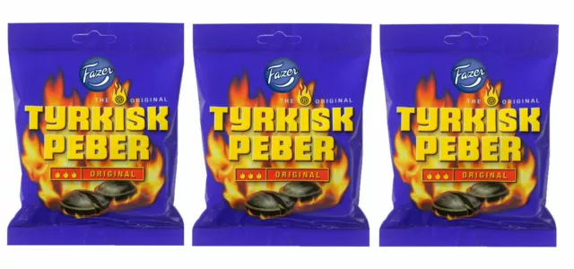 TYRKISK PEBER (Turkish Pepper) candy x 3 bags 150g FAZER Finland *BEST VALUE