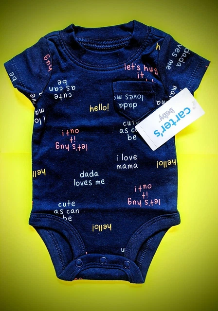 Carters Baby Bodysuit Newborn Baby Boys Girls One Piece Unisex Mama Dad Loves Me