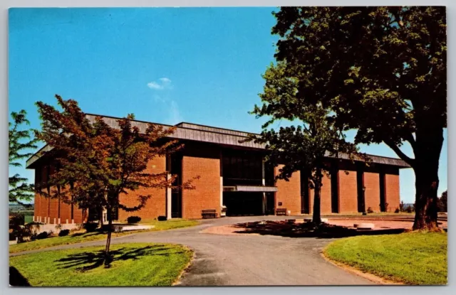 Geneseo New York Library State College School Campus Front View VNG UNP Postcard