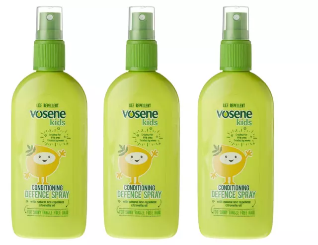 Vosene Kids Lice Repellent Conditioning Defence Spray 150ml / Pack Of 3