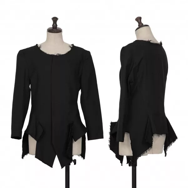 Yohji Yamamoto FEMME Wool Cut-off Collarless Jacket Size 1(K-132649)