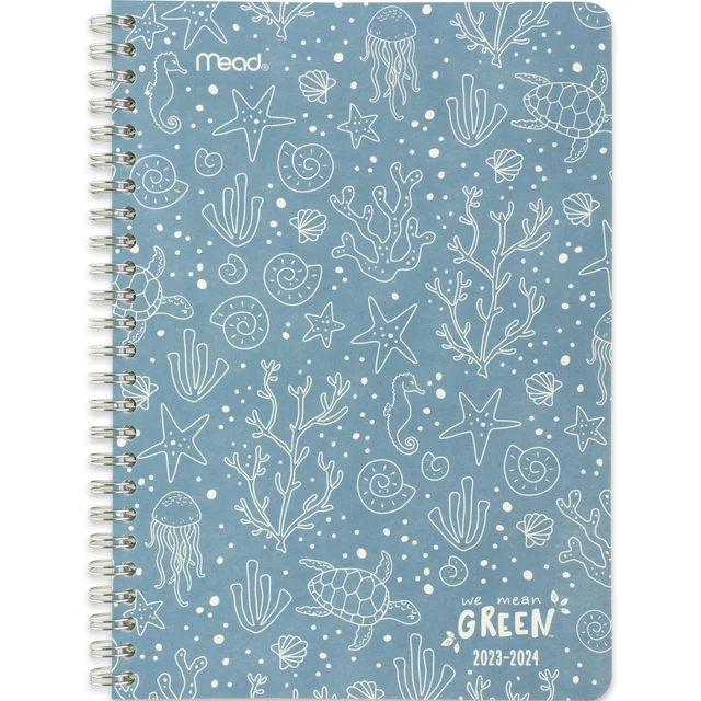 MEAD WE MEAN Green Academic 2023-2024 Weekly Monthly Student Planner