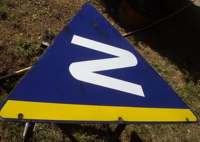 Grand Panneau Signalisation Intérieure En Laiton - 55x19 Cm, Vintage, France, à Retaper