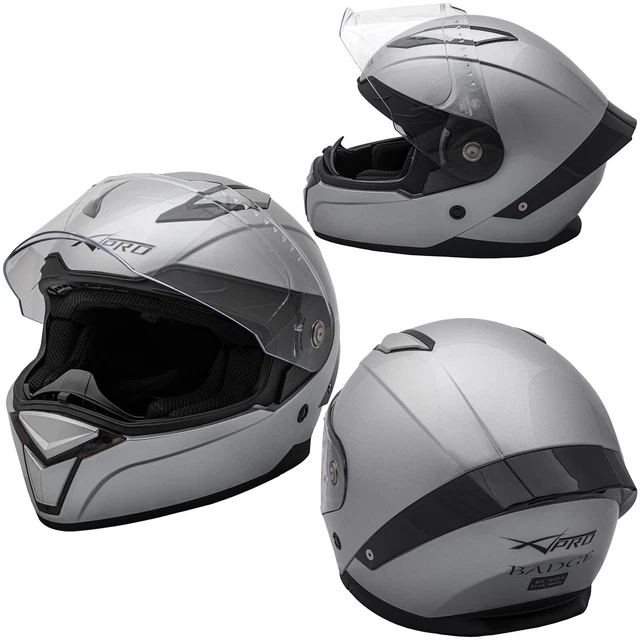 Casco Integrale Moto A-Pro Nero Taglia L - Certificato ECE 22-06, Visiera Antigraffio, Rivestimento Antibatterico