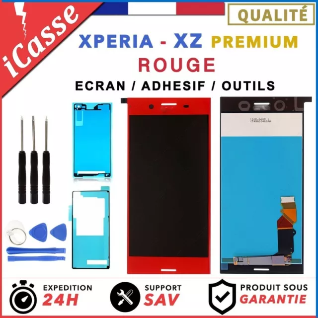 Ecran LCD pour Sony Xperia XZ Premium ROUGE G8141 G8142 + ADHESIF