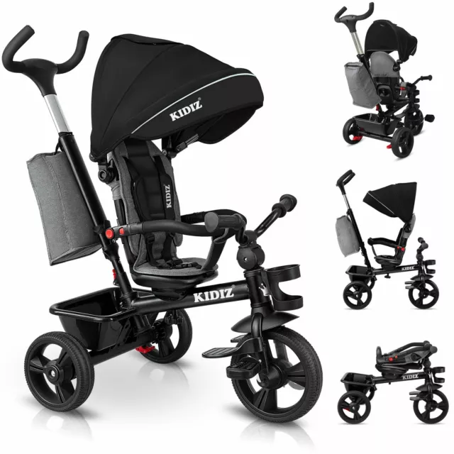 RETOURE Dreirad 5in1 Kinderdreirad Kinder Lenkstange Fahrrad Baby Kinderwagen