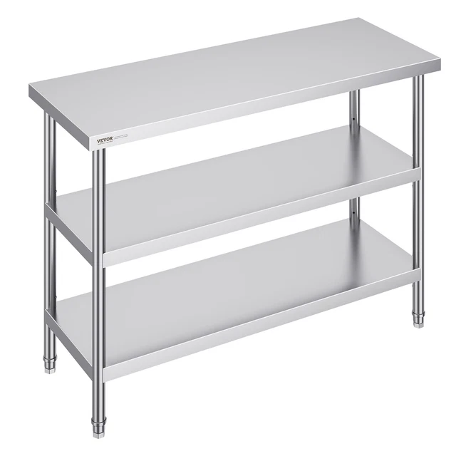 VEVOR TABLE DE Travail en Inox Table de Préparation 45,7x121,9 cm pour ...