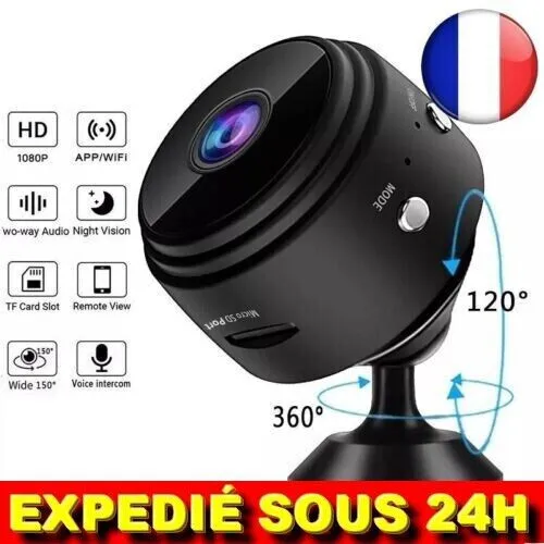 ✅ Mini Caméra Surveillance WiFi HD 1080 Micro Enregistre Sans Fil Noir Petite