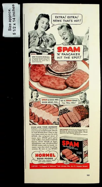 1940 Hormel Good Foods Spam Canned Meat Pork Shoulder Vintage Print Ad 36370