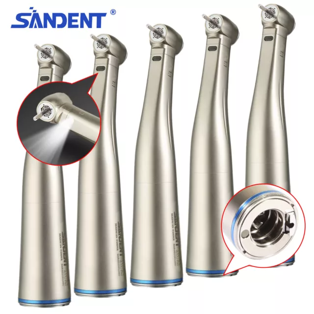 1-5*Dental Fiber optic Contra Angle 1:1 LED Handpiece Fit FG1.6mm SANDENT OR