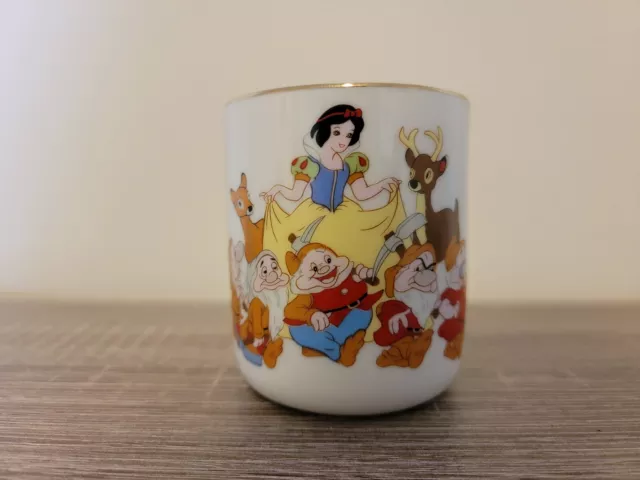 Vintage Disney Snow White and Seven Dwarfs Gold Rimmed Mug