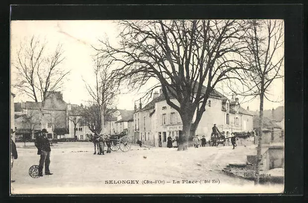 CPA Selongey, La Place, Côté Est 1916