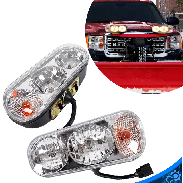 UNIVERSAL SNOW PLOW Lights Headlights For Boss Western Fisher Blizzard