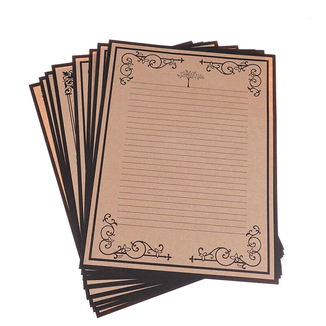 8pcs/bag Vintage Kraft Paper Classical Letter Paper Simple Love Letter Paper  Ts