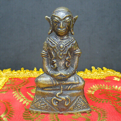 Rare Phra Chai Ngang Statue Antique Cambodia Style Old Relic Statue Khmer Buddha