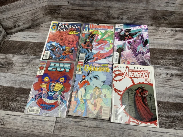 Marvel Comic Lot Of 6 Assortment (Avengers, Fantastic Four, Die Cut, Excalibur)
