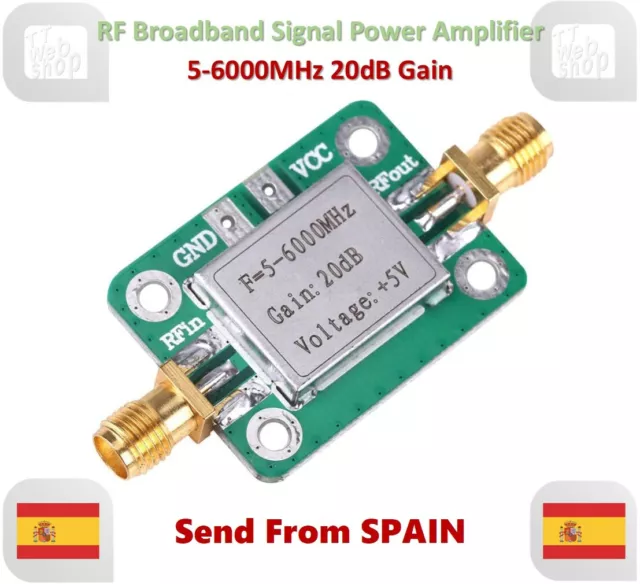 5MHz-6GHz RF Low Noise Broadband Signal Power Amplifier Gain 20dB 5MHz-6000MHz