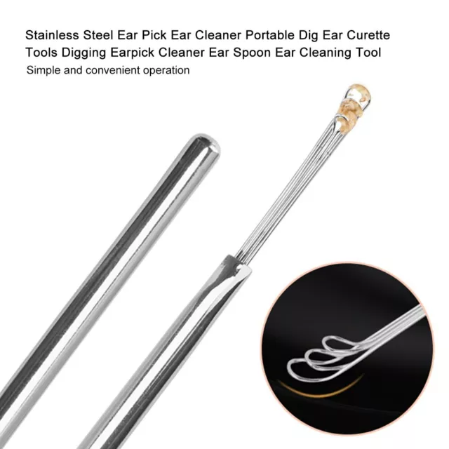 Ear Pick Cleaner Portable Dig Ear Curette Tools Cleaner EarSpoon Stainless Steel