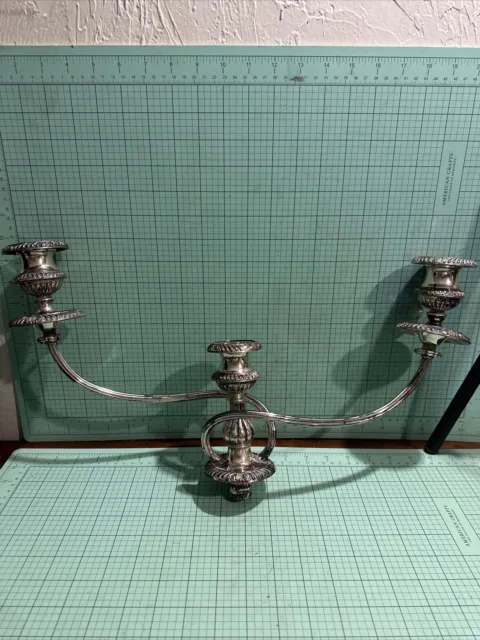 Vintage, silver plate, 3 arm, ornate, candelabra replacement top part #1 BS3