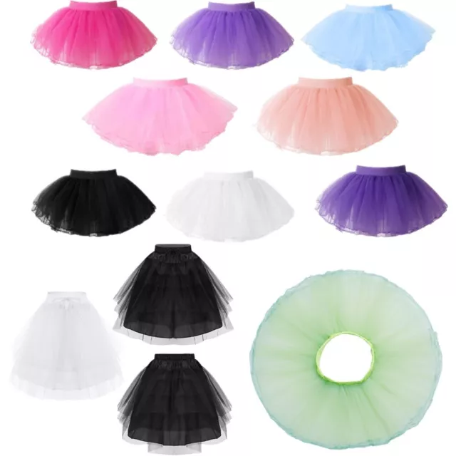 US Toddler Girls Tutu Skirts Birthday Ballet Dance Tulle Skirt Dancewear Costume 3