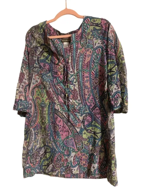 Tommy Bahama Women’s Multicolored Cotton Tunic Size Small