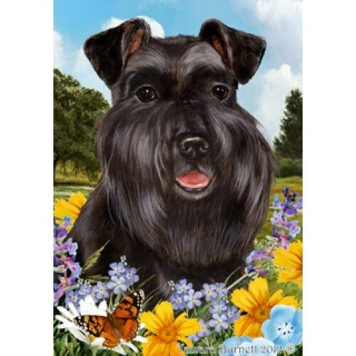 Summer Garden Flag - Uncropped Black Schnauzer 181271