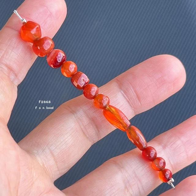 12 Rare Ancient South East Asia Carnelian Stone Beads  #F2868