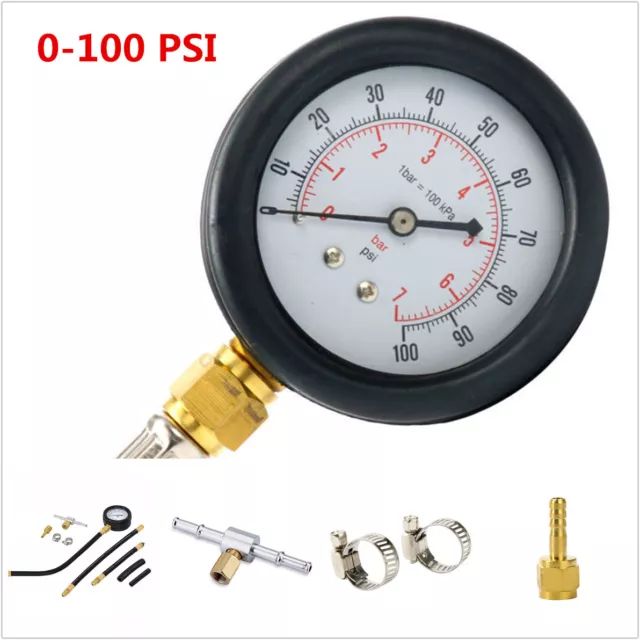 Universal Car 0-100PSI Fuel Injection Pump Pressure Injector Test Pressure Gauge