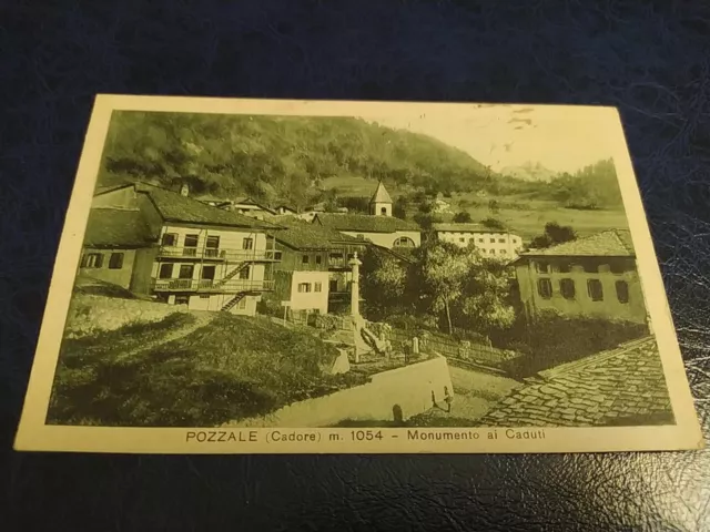 Pozzale Cadore Monumento Ai Caduti Antica Cartolina Vg. Belluno Dolomiti